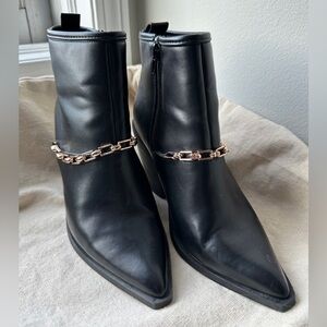 ASOS Elvin Western Boots with Gold Chain Accent size 7 - Great Condition